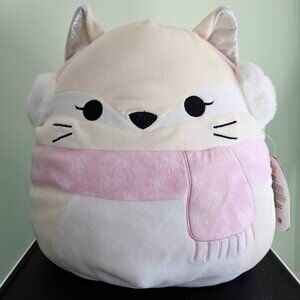 NWT 12" Nadine the snow fox w/ pink earmuffs Squishmallow